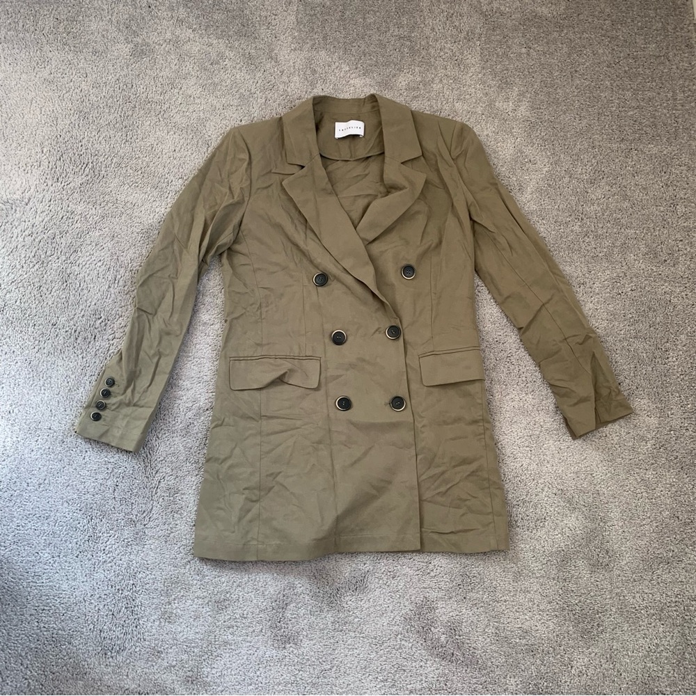 EUC L’ ATELIER OLIVE GREEN DOUBLE BREASTED JACKET